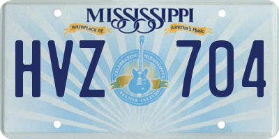 MS license plate HVZ704