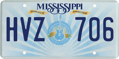 MS license plate HVZ706