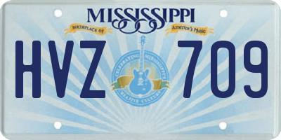 MS license plate HVZ709