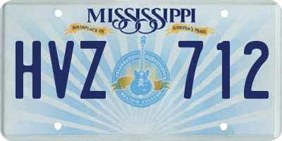 MS license plate HVZ712