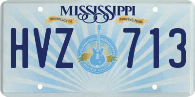 MS license plate HVZ713