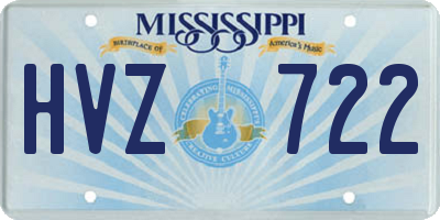 MS license plate HVZ722