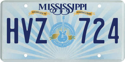 MS license plate HVZ724