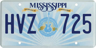 MS license plate HVZ725