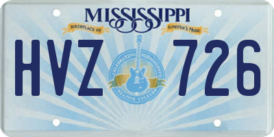 MS license plate HVZ726