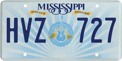 MS license plate HVZ727