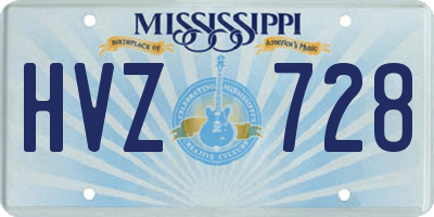 MS license plate HVZ728