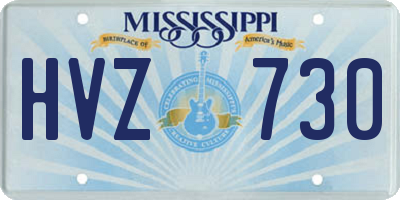 MS license plate HVZ730