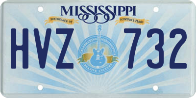 MS license plate HVZ732