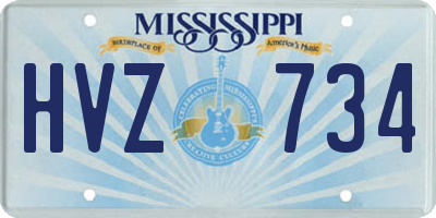 MS license plate HVZ734