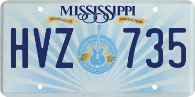 MS license plate HVZ735