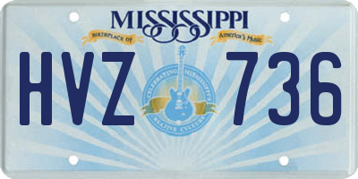MS license plate HVZ736