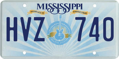 MS license plate HVZ740