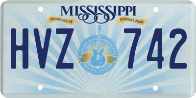 MS license plate HVZ742