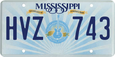 MS license plate HVZ743