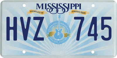 MS license plate HVZ745