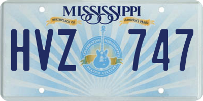 MS license plate HVZ747