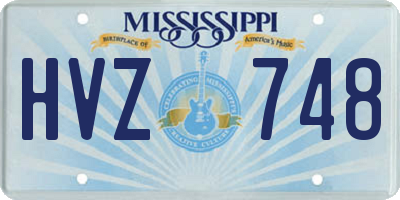 MS license plate HVZ748