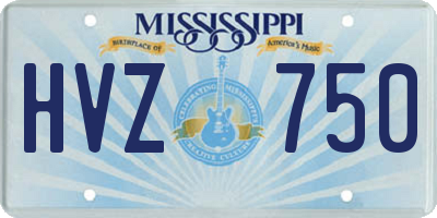 MS license plate HVZ750