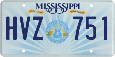 MS license plate HVZ751