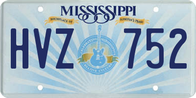 MS license plate HVZ752