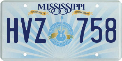 MS license plate HVZ758