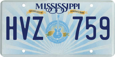 MS license plate HVZ759