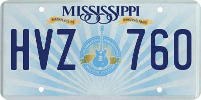 MS license plate HVZ760