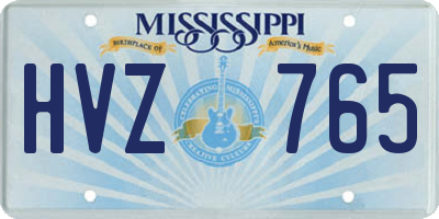 MS license plate HVZ765