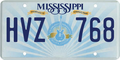 MS license plate HVZ768