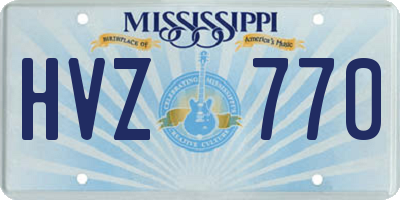 MS license plate HVZ770
