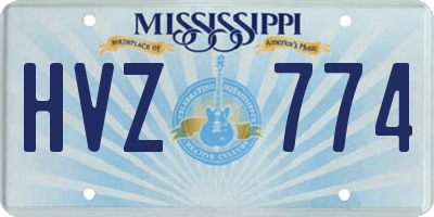MS license plate HVZ774