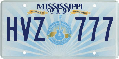 MS license plate HVZ777
