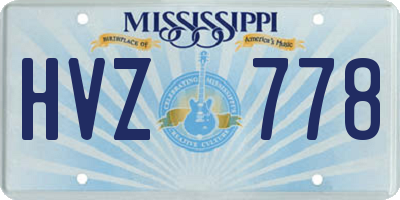 MS license plate HVZ778