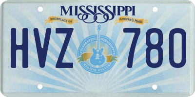 MS license plate HVZ780