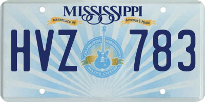 MS license plate HVZ783