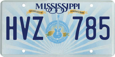 MS license plate HVZ785