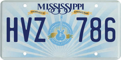 MS license plate HVZ786