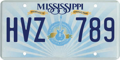MS license plate HVZ789