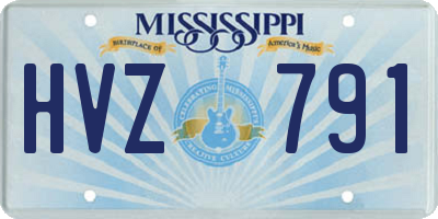 MS license plate HVZ791