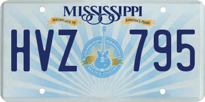 MS license plate HVZ795