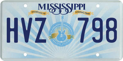 MS license plate HVZ798