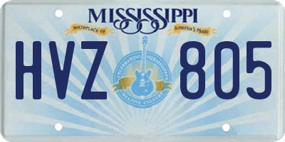 MS license plate HVZ805