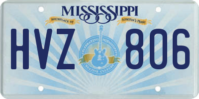 MS license plate HVZ806