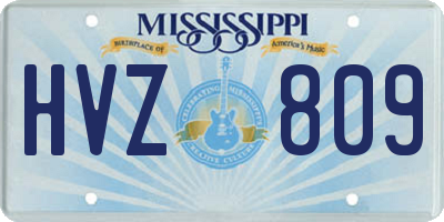 MS license plate HVZ809