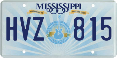 MS license plate HVZ815