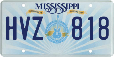MS license plate HVZ818