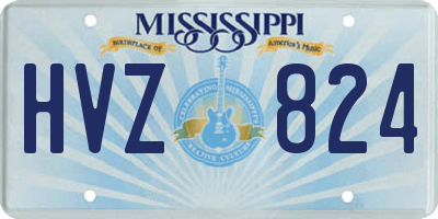 MS license plate HVZ824