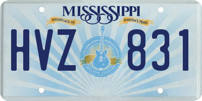 MS license plate HVZ831