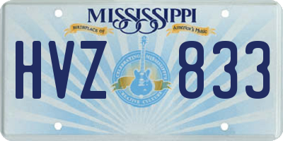 MS license plate HVZ833